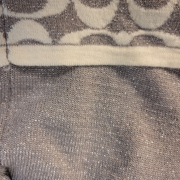 Authentic COACH Merino wool silver & cream winter toque hat beanie - Picture 6 of 6